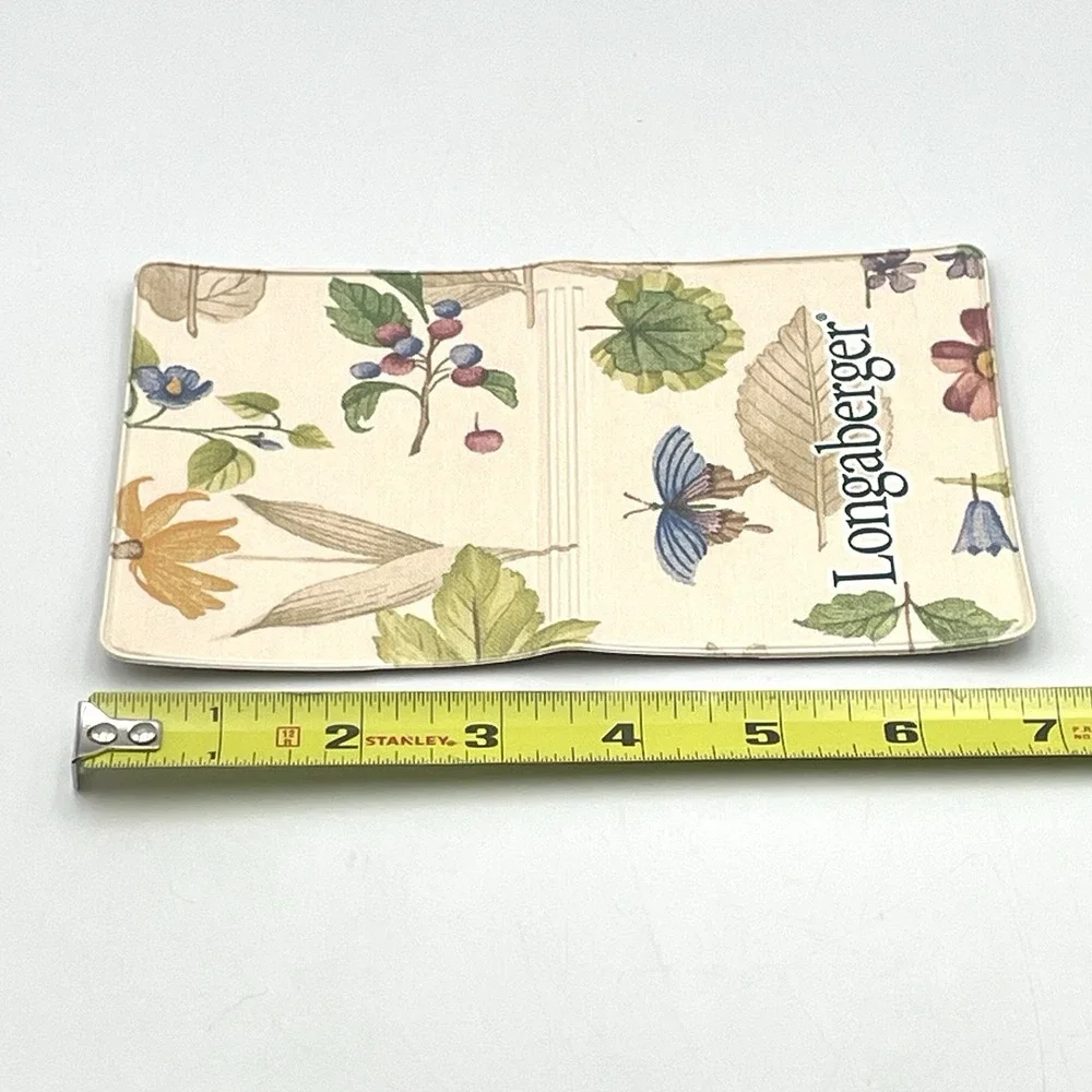 Longaberger Botanical Fields Notepad Holder Memo Pad Cover Floral Butterfly